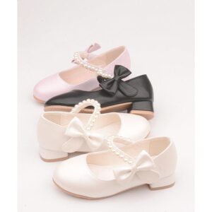 Alternative view of Kids Flower Girl Princess Pearl Black Shoes