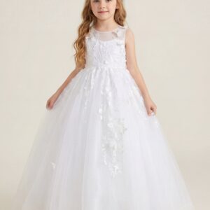Kids The Scarlet 3D Butterfly Tulle Ball Gown | Flower Girl, Fairy Tale Photo & Recital Gown