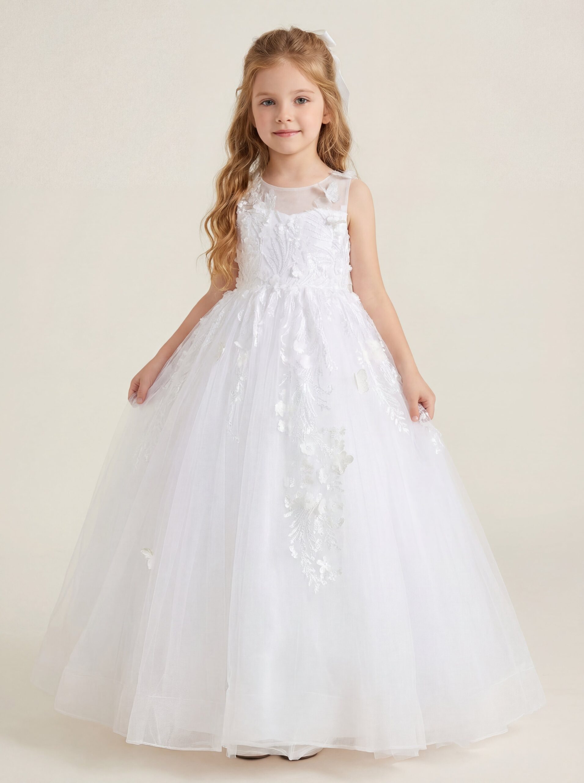Kids The Scarlet 3D Butterfly Tulle Ball Gown | Flower Girl, Fairy Tale Photo & Recital Gown
