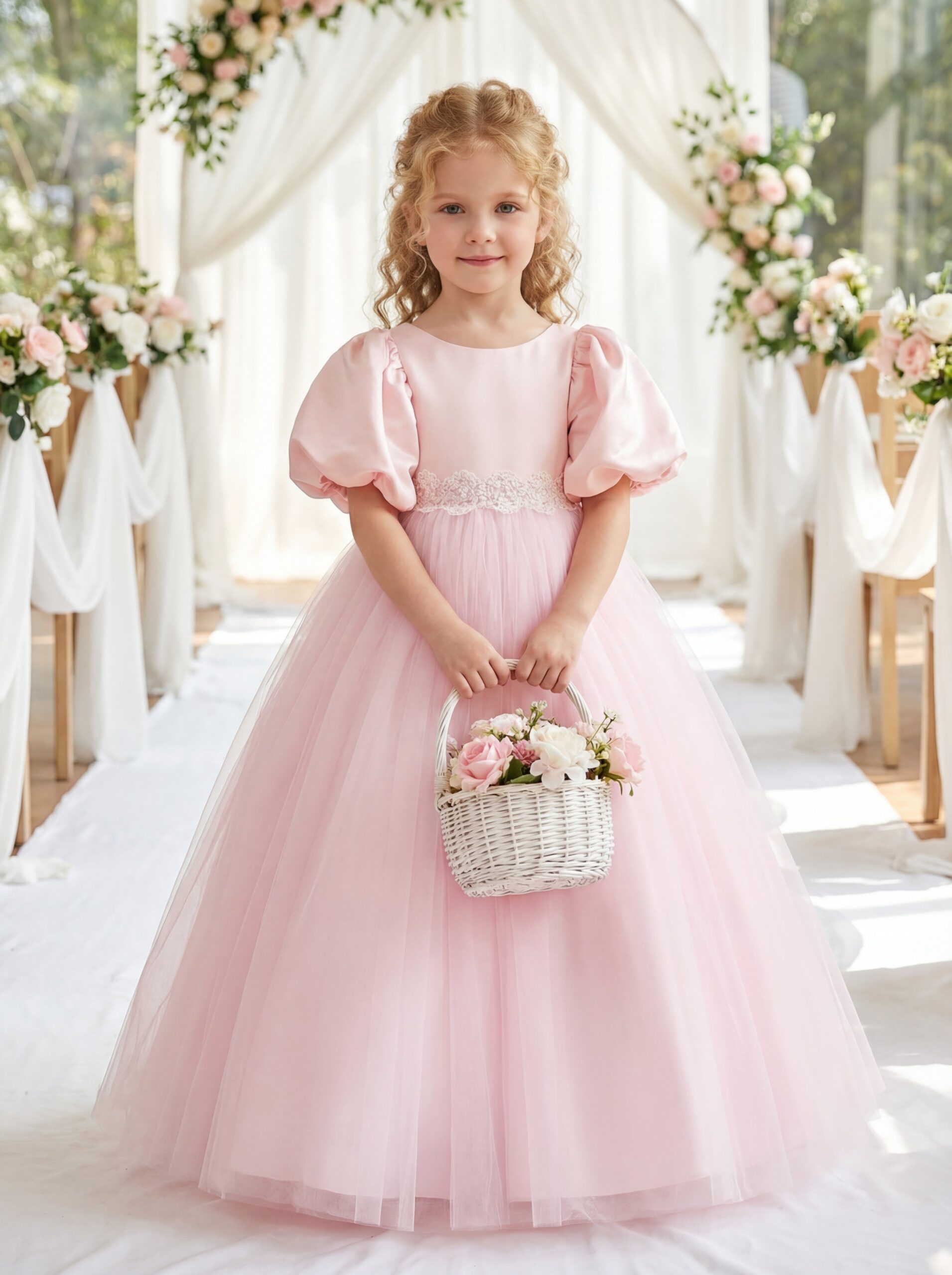 Kids The Rosalie Satin & Tulle Ballgown | Flower Girl, Birthday & Pageant Gown - Image 3