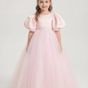 Kids The Rosalie Satin & Tulle Ballgown | Flower Girl, Birthday & Pageant Gown