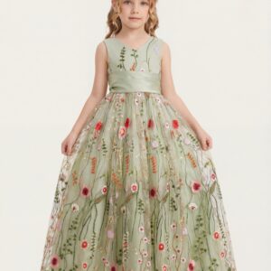 Kids The Elora Wildflower Tulle Gown | Flower Girl, Garden Wedding & Photography Gown