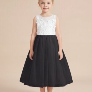 Alternative view of Kids The Aria 3D Floral Tulle Vintage Style | Piano Recital, Wedding Guest & Formal Gala Gown