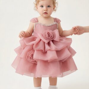 Kids The Diana Pearl Beaded Organza Dress | 1st Birthday, Flower Girl & Photography Gown