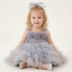 Kids The Phoebe Feather & Tulle Tutu Dress | Birthday, Flower Girl & Holiday Portrait Gown