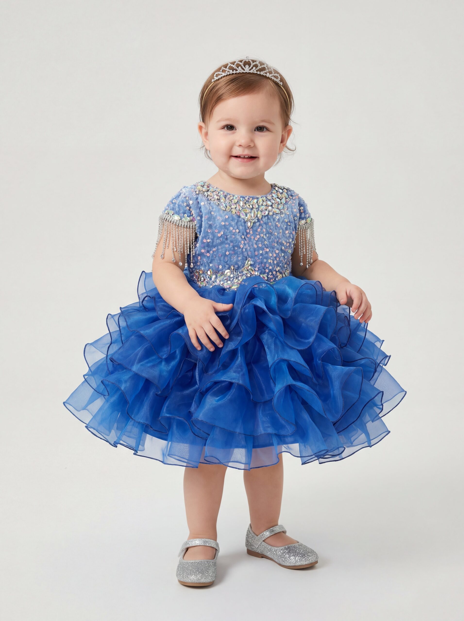 Kids The Magnolia Crystal Fringe Organza Cupcake Dress | Pageant, Birthday & Portrait Gown