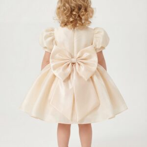 Alternative view of Kids The Zoe Champagne Satin Toddler Dress | 1st Birthday & Flower Girl