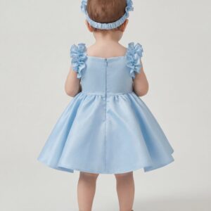 Alternative view of Kids The Aurelia Floral Embroidered Satin Dress | Flower Girl, Birthday & Party Gown