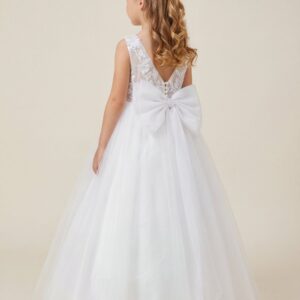 Alternative view of Kids The Seraphina Silver Embroidered Tulle Gown | Flower Girl, Communion & Pageant Dress