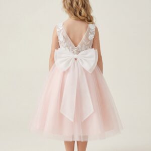 Alternative view of Kids The Uma Floral Embroidery Tulle Dress | Flower Girl, Birthday & Recital Gown