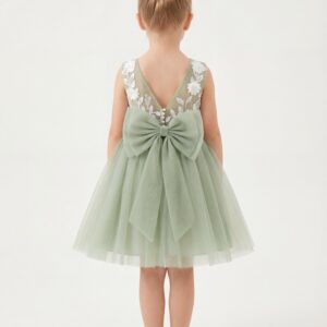 Alternative view of Kids The Elodie 3D Floral Embroidered Tulle Dress | Flower Girl, Easter & Garden Party Gown