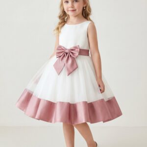 Kids The Kira Satin & Tulle A-Line Dress | Flower Girl, Birthday Party & Easter Celebration Gown