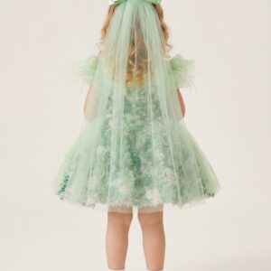 Alternative view of Kids The Flora 3D Feather Tulle Fairy Gown | 1st Birthday, Flower Girl & Easter Dress