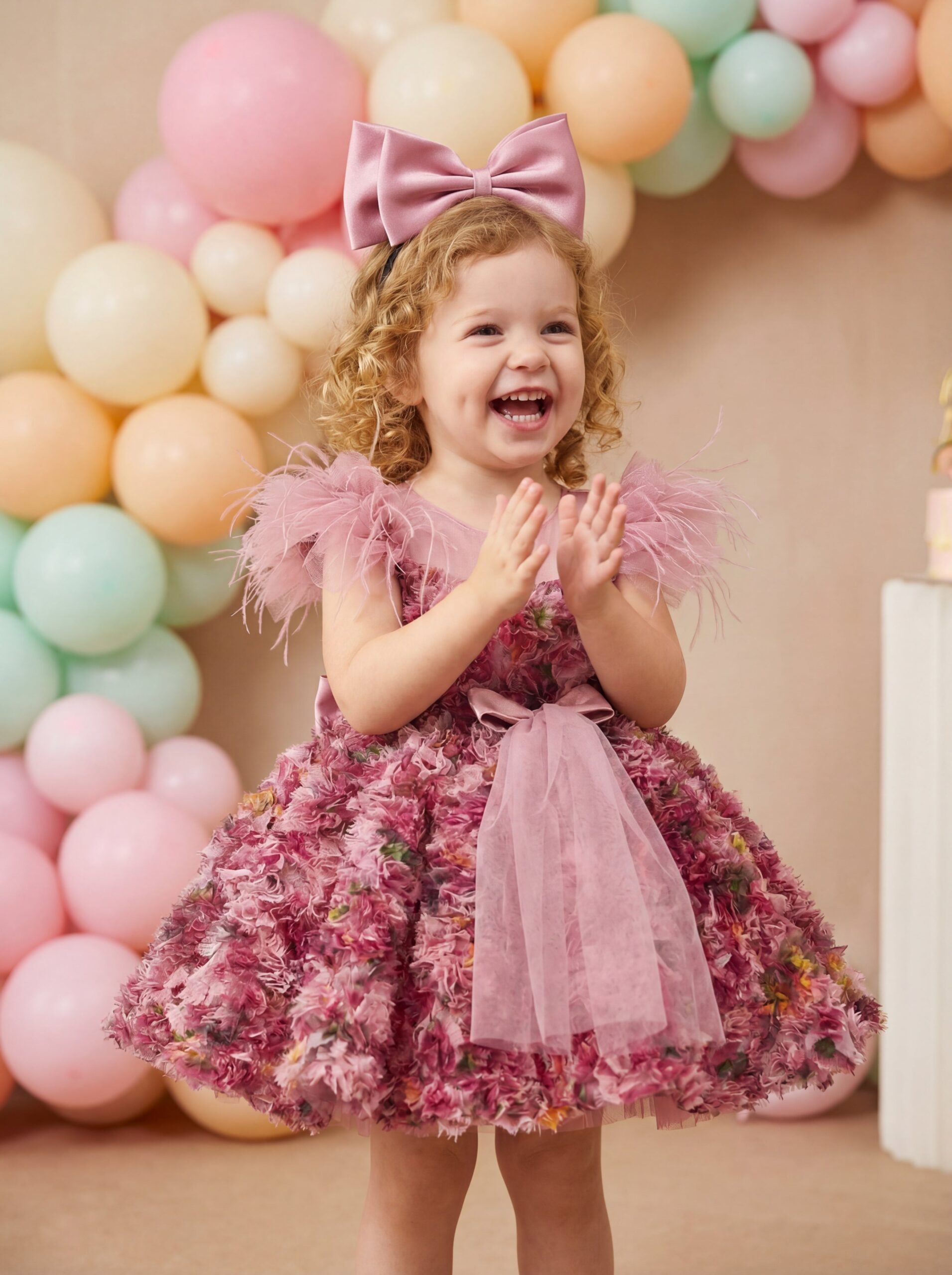 Kids The Poppy 3D Floral Ruffle Tutu | Birthday, Wedding & Easter Gown - Image 7