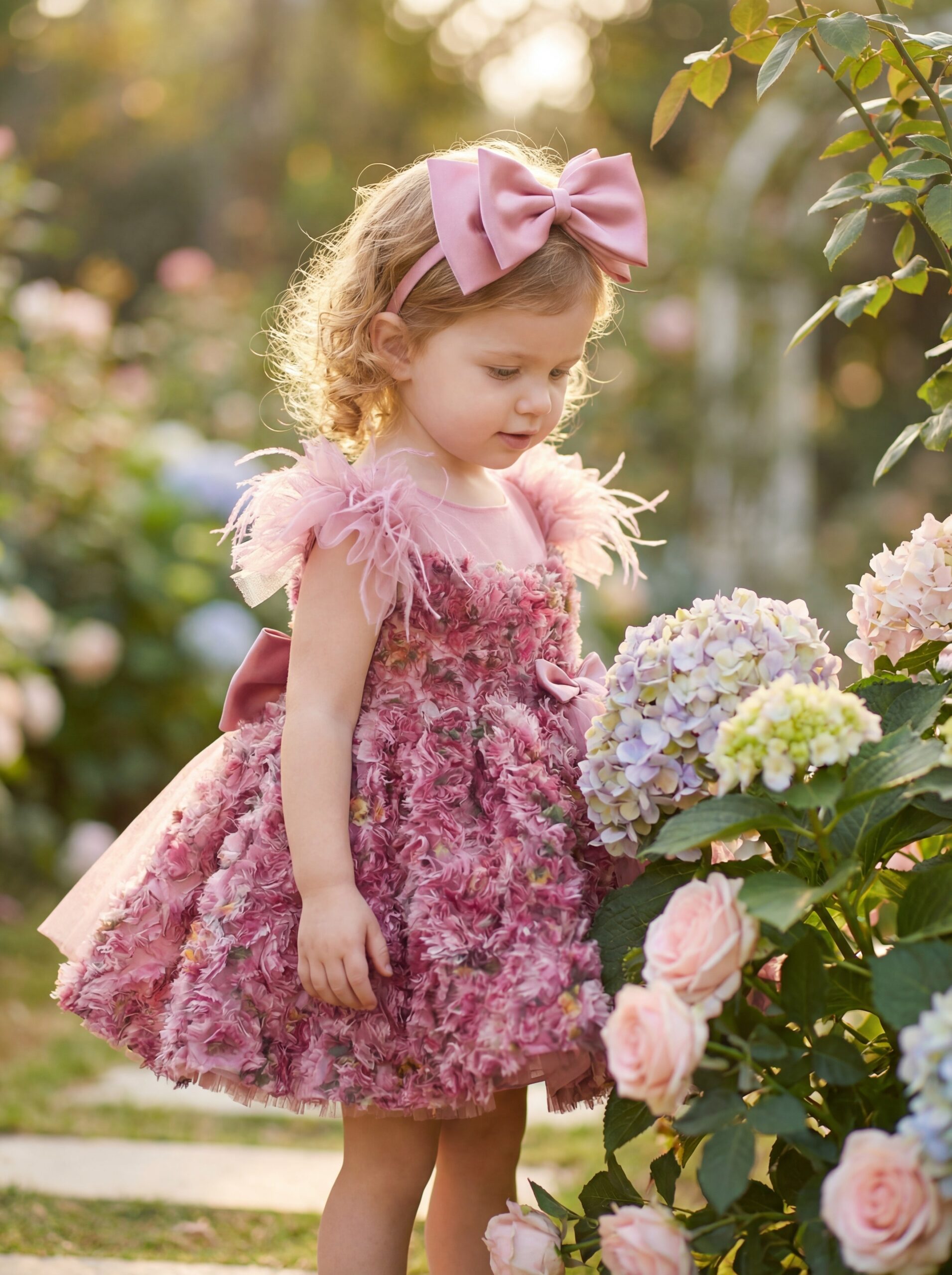 Kids The Poppy 3D Floral Ruffle Tutu | Birthday, Wedding & Easter Gown - Image 4