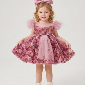 Kids The Poppy 3D Floral Ruffle Tutu | Birthday, Wedding & Easter Gown
