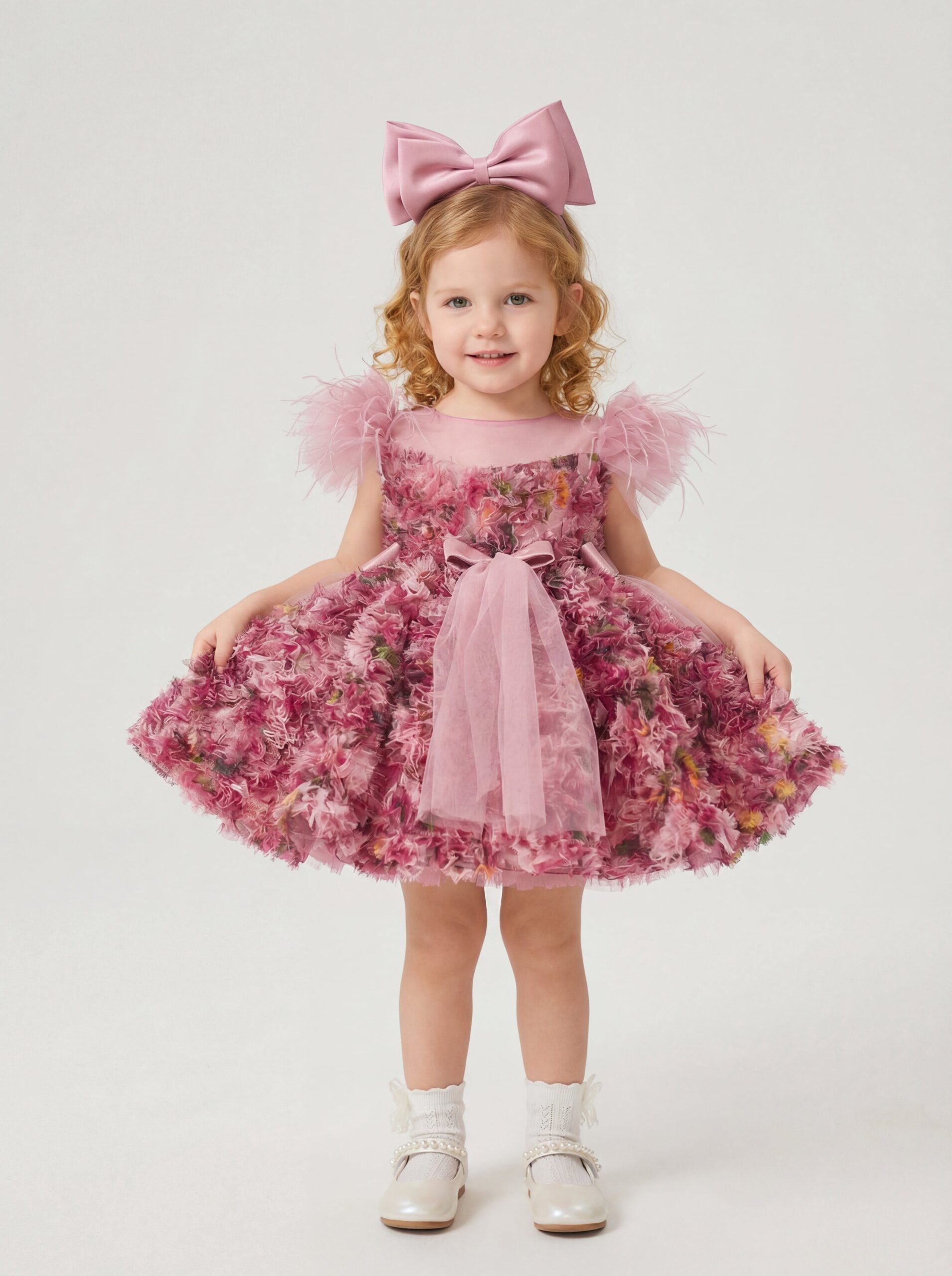 Kids The Poppy 3D Floral Ruffle Tutu | Birthday, Wedding & Easter Gown