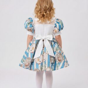 Alternative view of Kids Satin Short Sleeves Knee Length First Birthday Dress Alice Dress