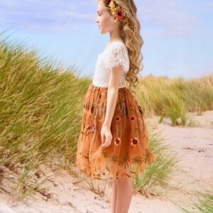 Alternative view of Kids Cap Sleeves Knee-length Flower Girl Dress