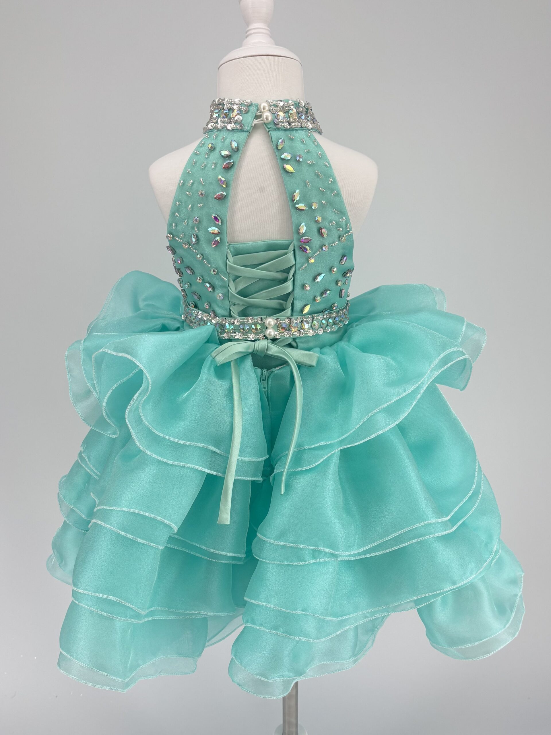 Kids The Hope Crystal Halter Organza Dress | Birthday, Pageant & Flower Girl Gown - Image 2