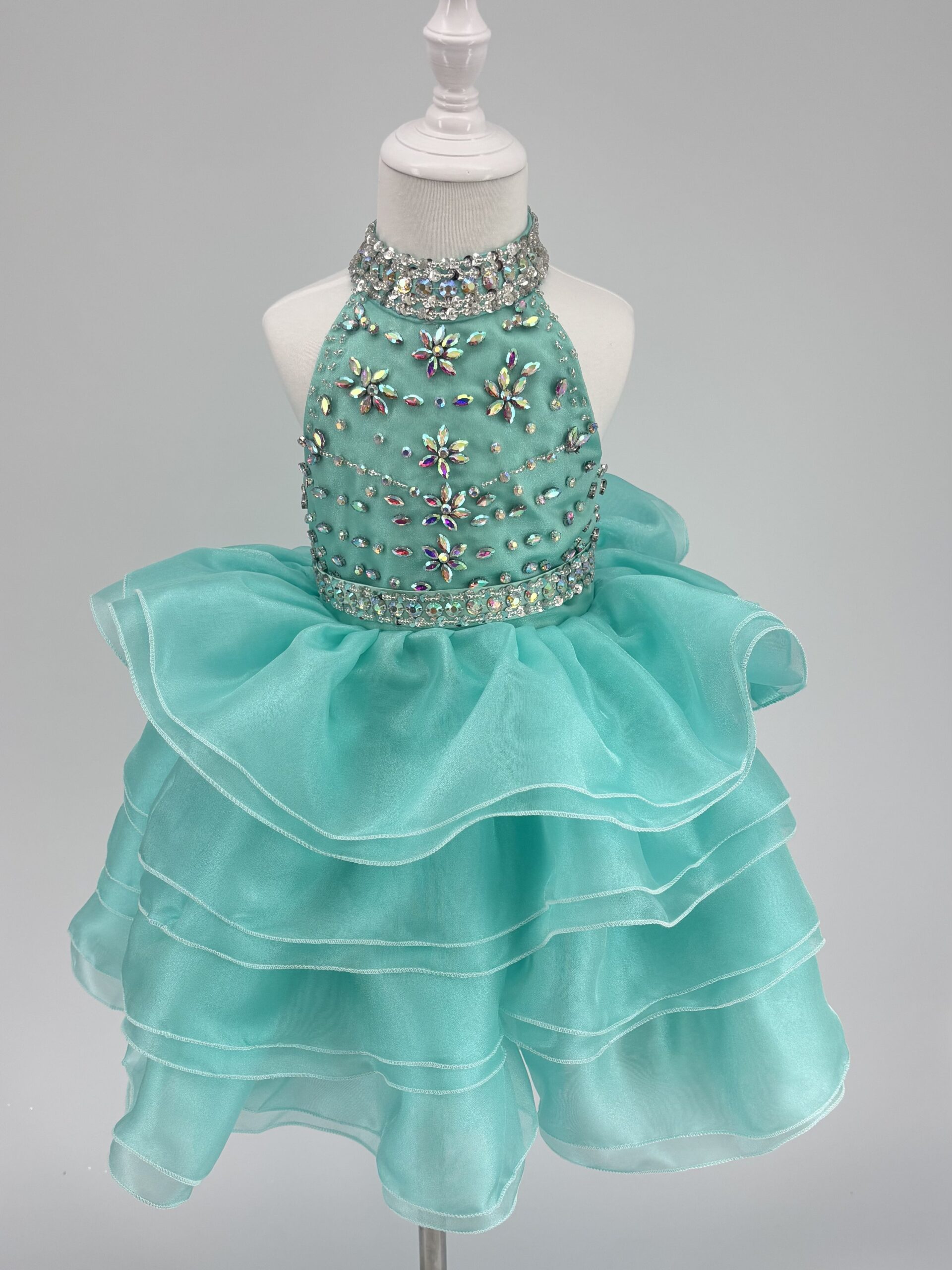 Kids The Hope Crystal Halter Organza Dress | Birthday, Pageant & Flower Girl Gown