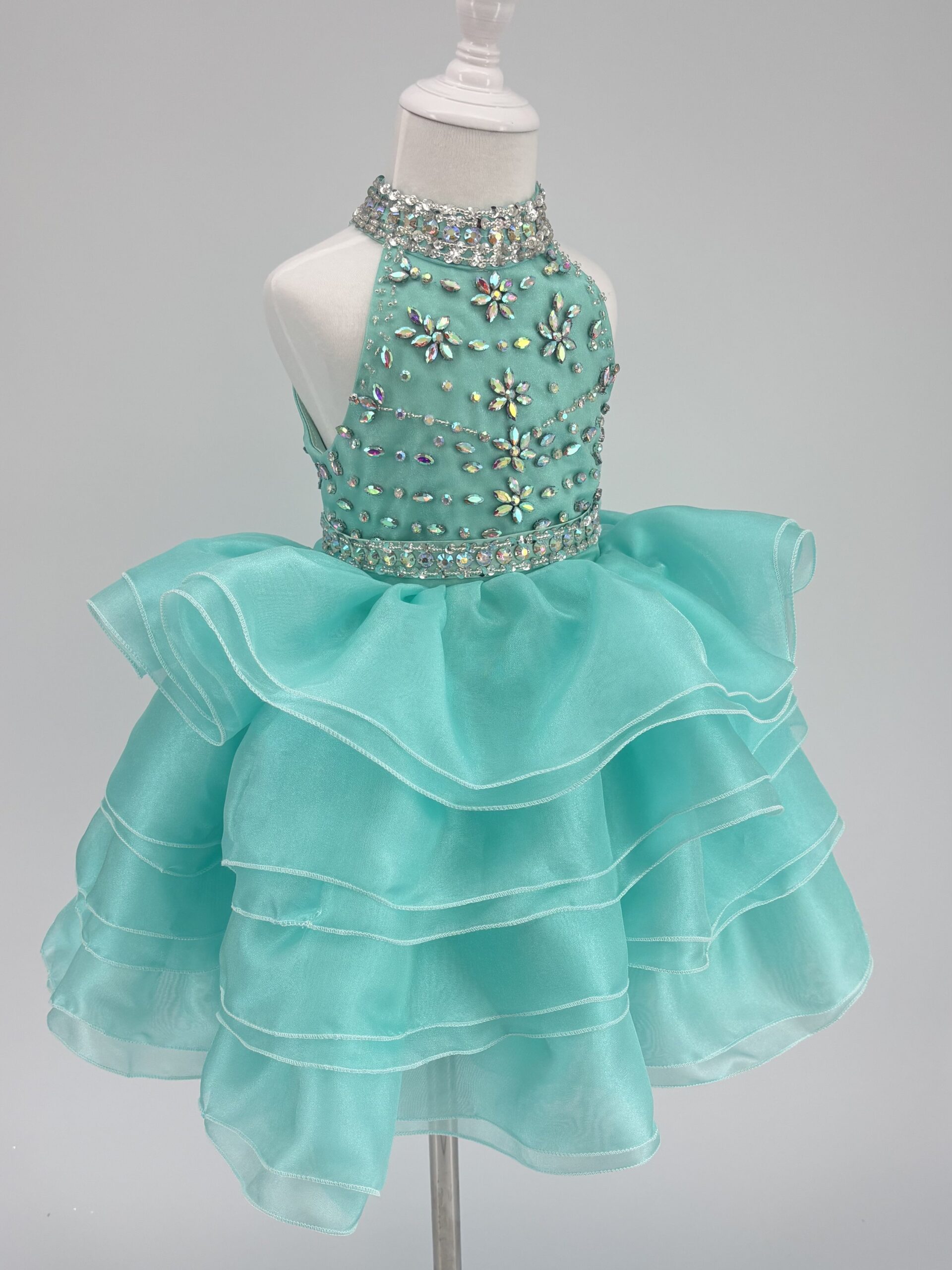 Kids The Hope Crystal Halter Organza Dress | Birthday, Pageant & Flower Girl Gown - Image 4