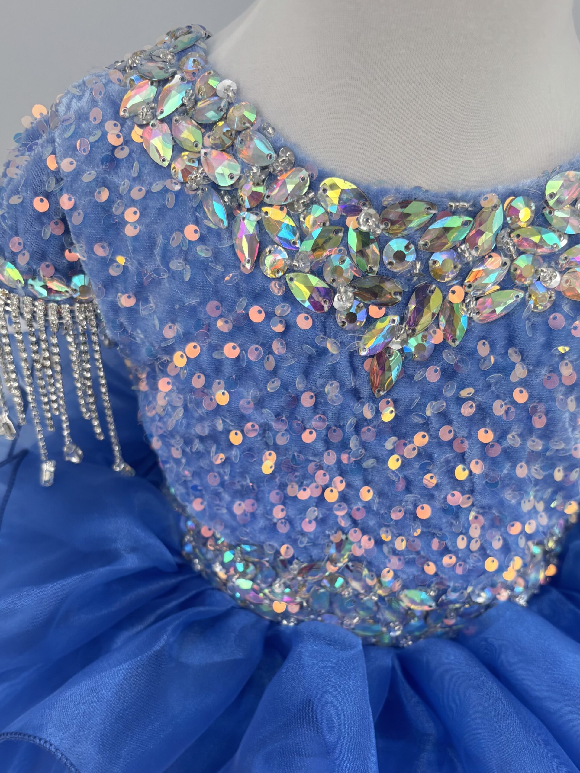 Kids The Magnolia Crystal Fringe Organza Cupcake Dress | Pageant, Birthday & Portrait Gown - Image 8